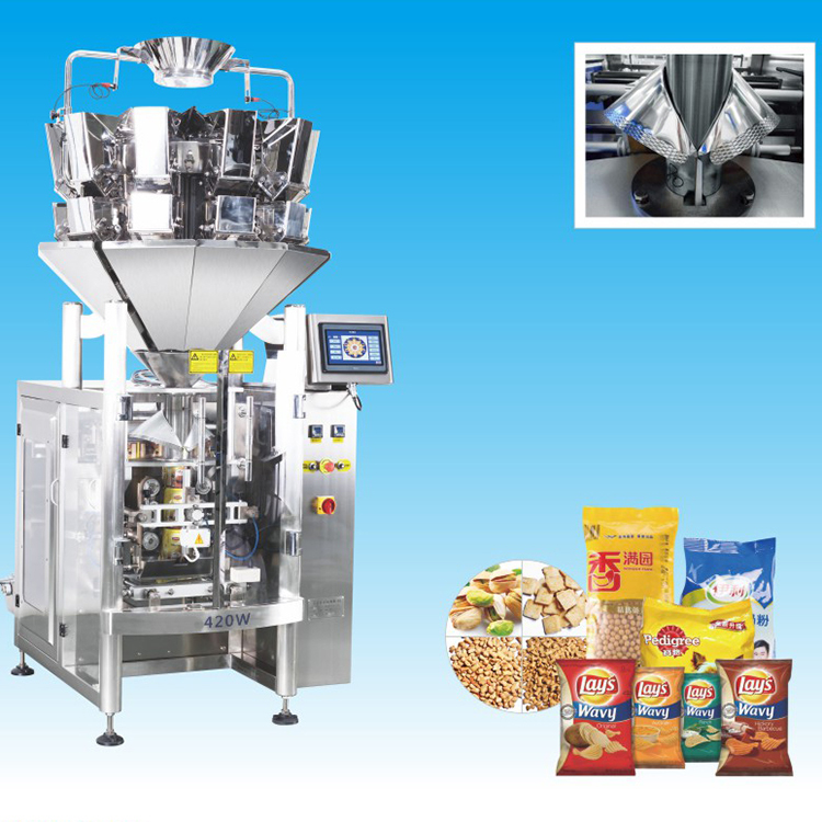 420W Automatic Frozen French Fries Packing Machine for Frozen Food,Small Snack Food Potato Plantain Banana Chips Packaging machine